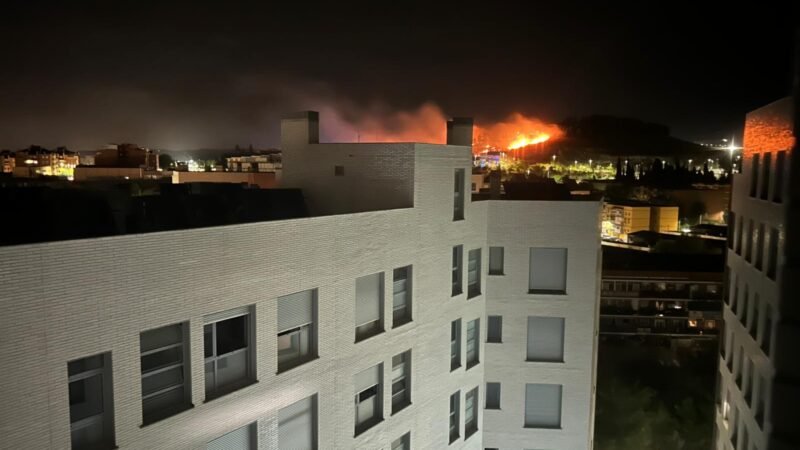 Incendio de pasto bajo en el Paseo de la Ilusión cercano al recinto ferial de Arganda del Rey