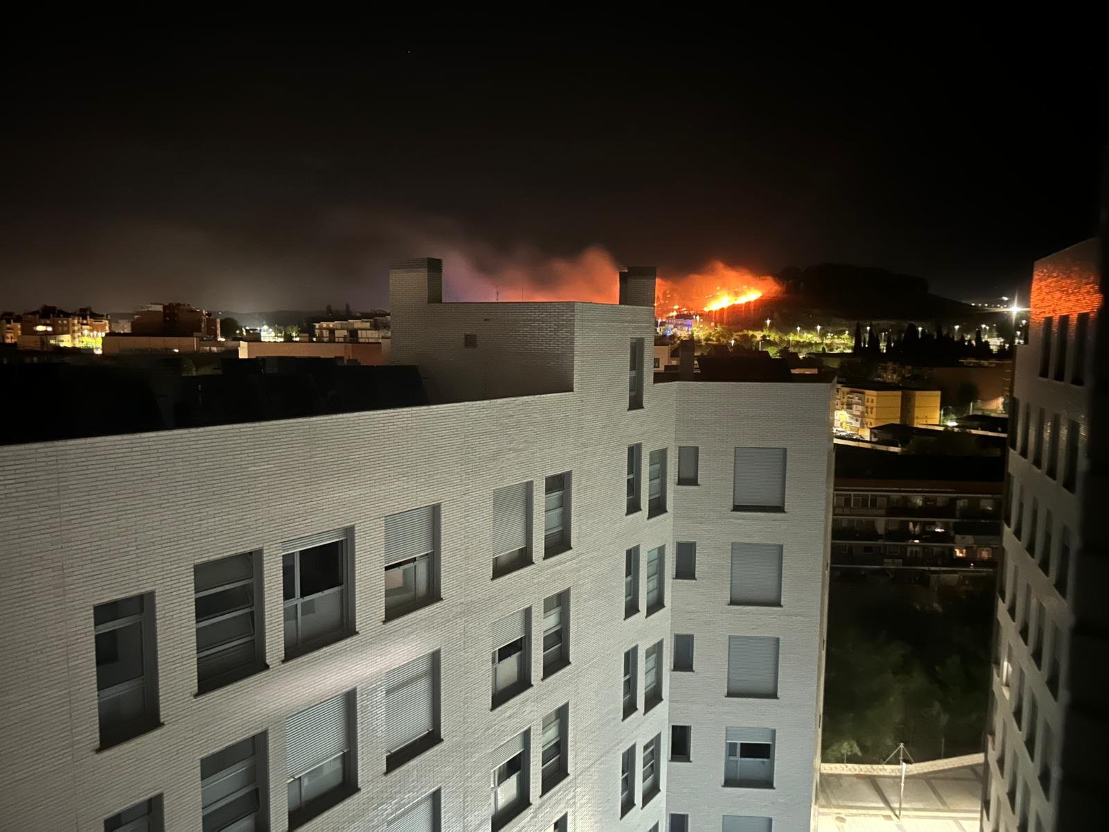 Incendio de pasto bajo en el Paseo de la Ilusión cercano al recinto ferial de Arganda del Rey