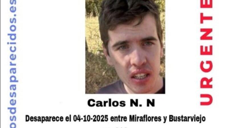 SOS Desaparecidos activa la alerta por un joven argandeño desaparecido el 4 de octubre