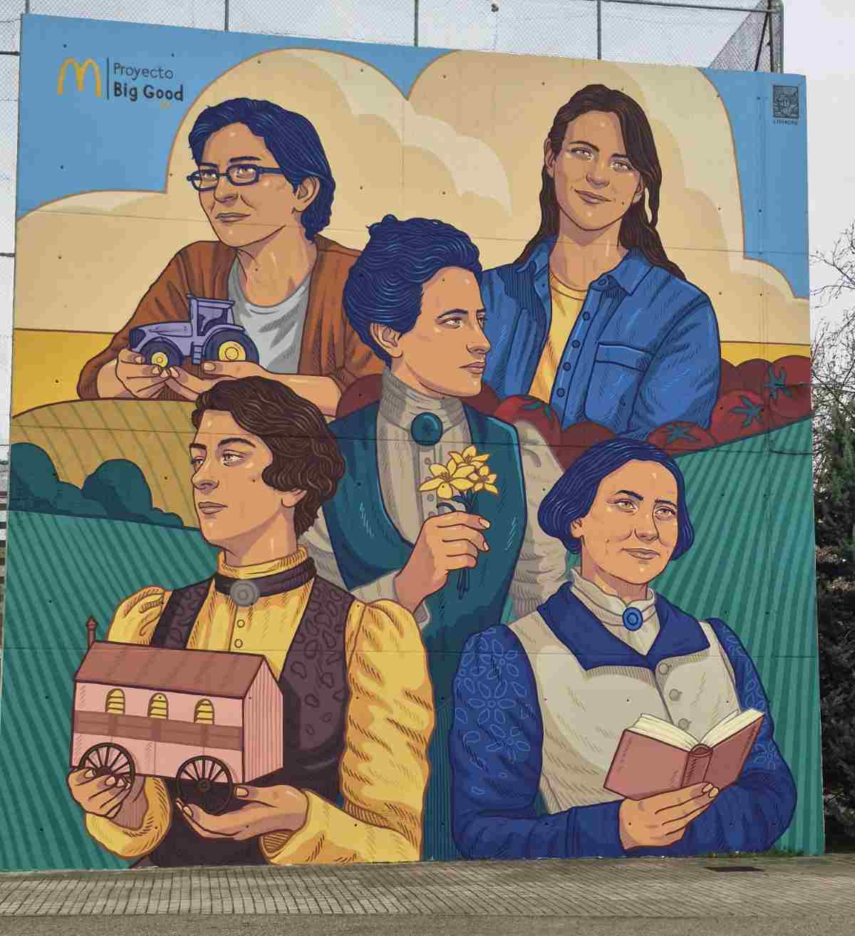Arganda estrena un mural de más de 100 metros cuadrados en homenaje a la mujer en el campo español