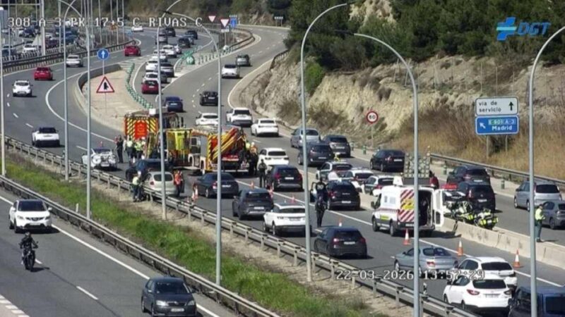 Accidente en la A-3 este pasado domingo provoca retenciones y afecta a agentes de Tráfico de Arganda