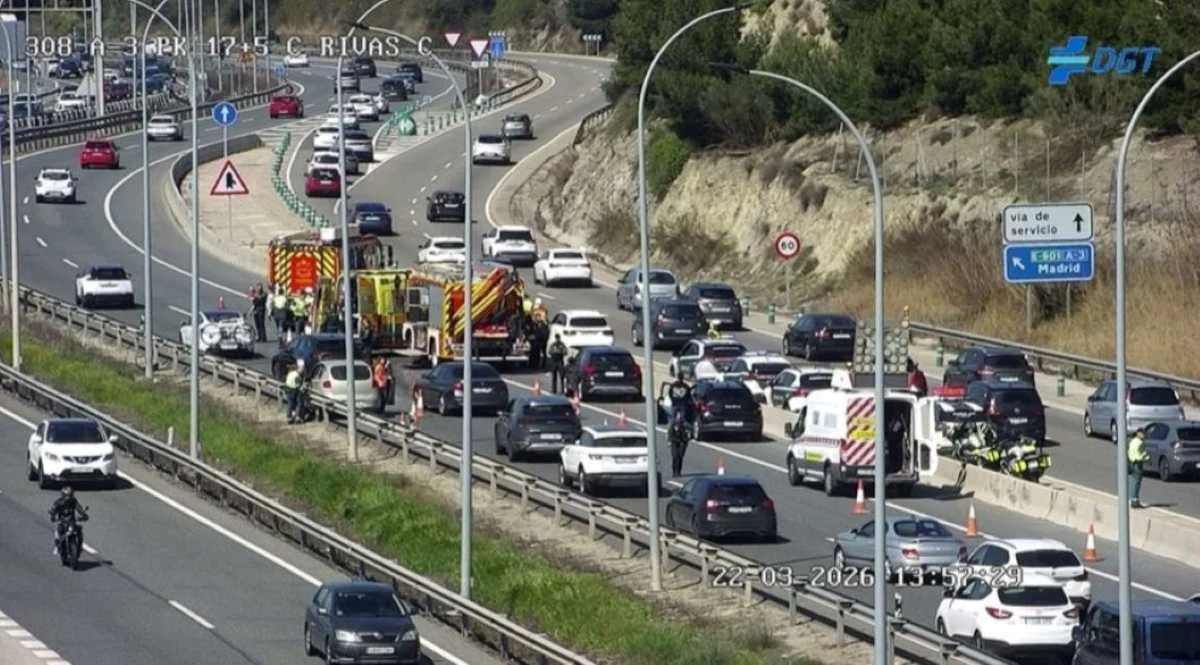 Accidente en la A-3 este pasado domingo provoca retenciones y afecta a agentes de Tráfico de Arganda