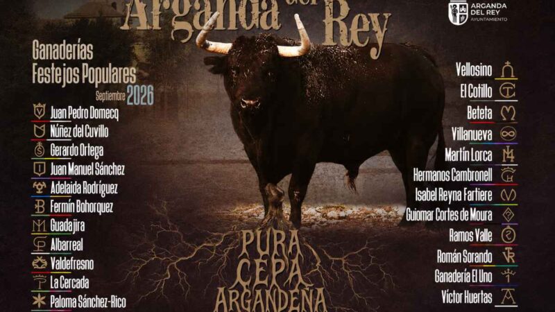 Anunciadas las 24 ganaderías que protagonizarán las Fiestas Patronales de Arganda 2026