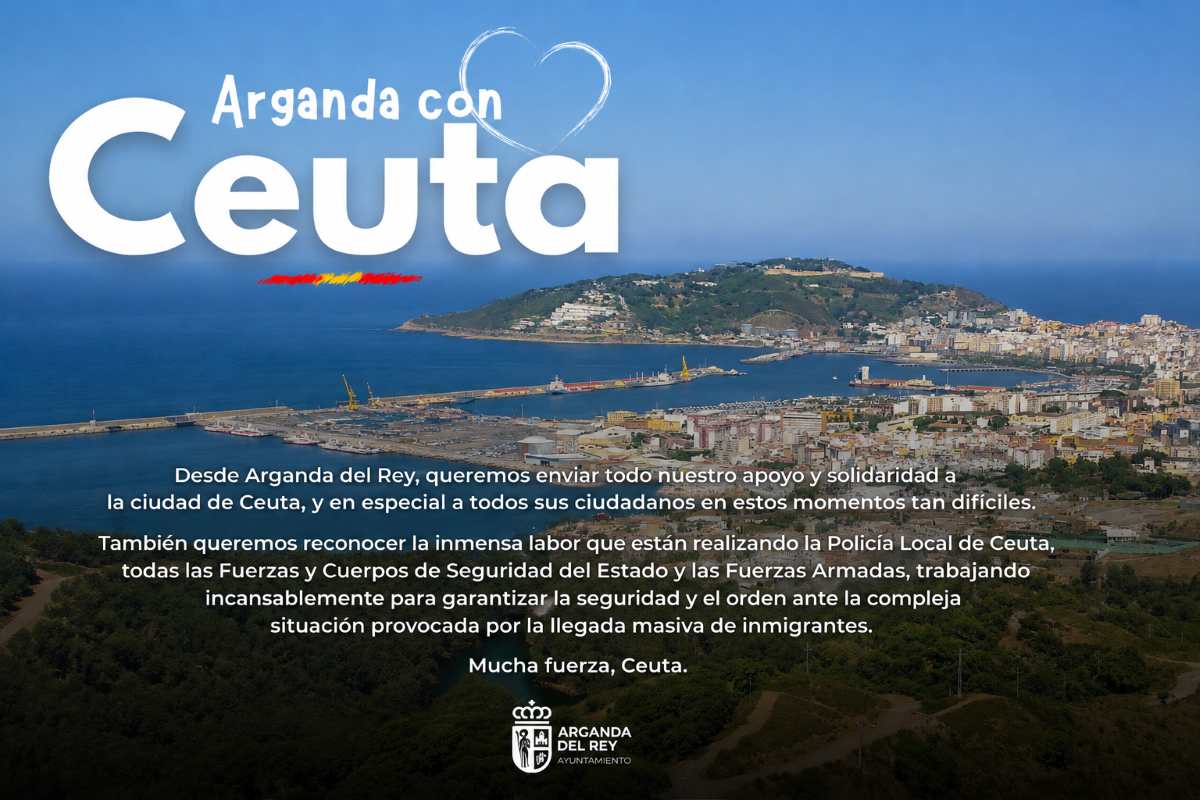 El Ayuntamiento de Arganda muestra su solidaridad con Ceuta en uno de sus momentos más difíciles